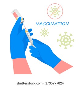 vacunación. ilustración vectorial de la vacunación humana. conjunto de medicamentos en una jeringa. prevención de enfermedades