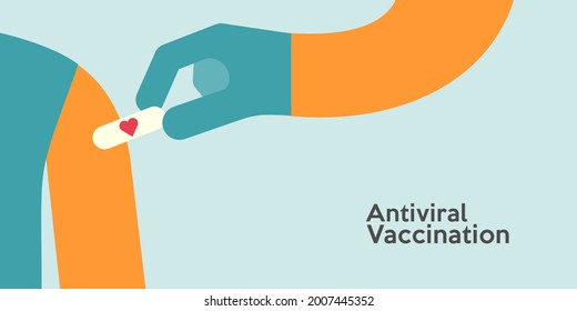 Vaccination. Vector illustration. Simple, fun, background pictures about vaccine action, immunity, health. 