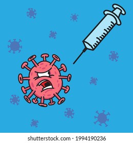 vaccination and virus vector illustration design 