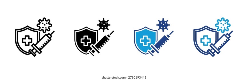 Vaccination Web icon with multiple style collection