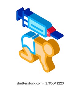 vacunaciones para niños vectores de iconos. signo de vacunas isométricas para niños. ilustración de símbolo aislado de color