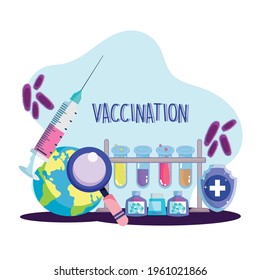vaccinaton world syringe laboratory flasks