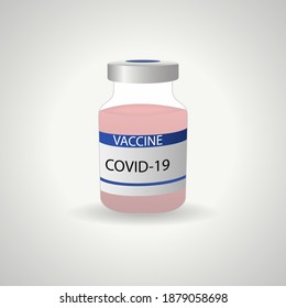 Vaccine against the coronavirus COVID-19.Flat icons of the vaccine bottle. Treatment of the COVID-19 coronavirus. Vector illustrations