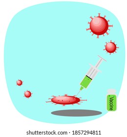 The vaccine against COVID-19 or corona virus. healthcare and technology concept