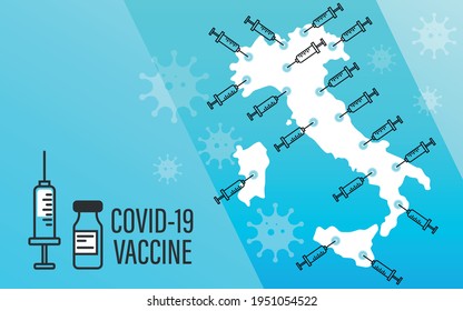Vaccine against Italy coronavirus infection. healthcare and vaccination concept background.
