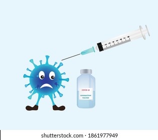 Vaccine Ampule Cartoon Virus Vector Illustration Stock Vector (Royalty ...