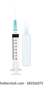 Vaccine ampule template. vector illustration