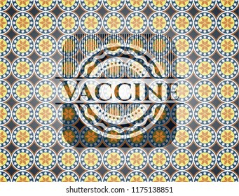 Vaccine arabesque style emblem. arabic decoration.