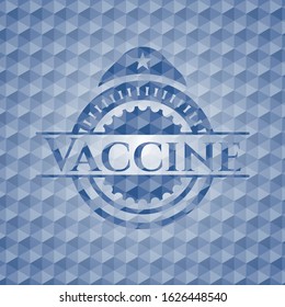 Vaccine blue polygonal emblem. Vector Illustration. Detailed.