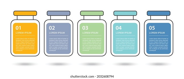Vaccine bottle abstract data infographic. Medical and healthcare infographic template.