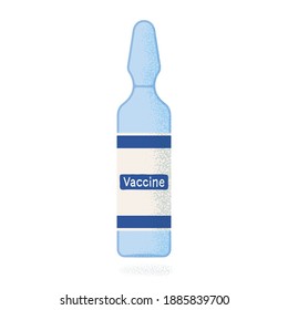 Vaccine bottle against Covid-19 infection, vector illustration.