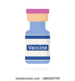 Vaccine bottle against Covid-19 infection, vector illustration.