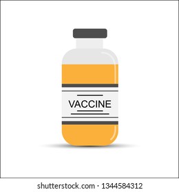 vaccine bottle, flat design, simple pattern for design and decoration 