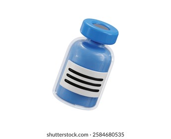 vaccine bottle icon 3d render concept of pharmaceutical jar, drugs pharmacy glass jar or laboratory medical research jar icon