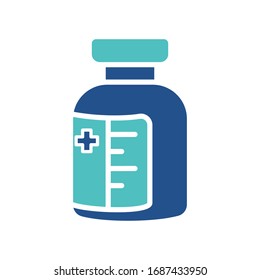vaccine bottle icon design, flat style icon collection