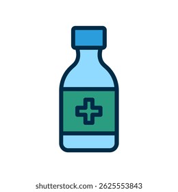 Vaccine Bottle Icon – Medical Immunization Flat Design