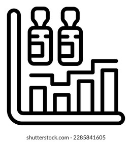 Vaccine bottle icon outline vector. Herd people. Medical protection