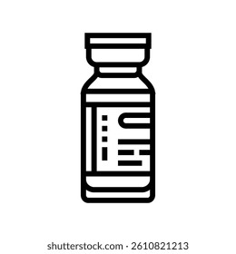 vaccine bottle immunization line icon vector. vaccine bottle immunization sign. isolated contour symbol black illustration