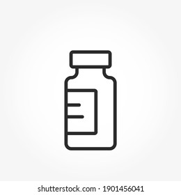 vaccine bottle line icon. medical and pharmaceutical design element. isolated vector vaccination and immunization symbol in flat style
