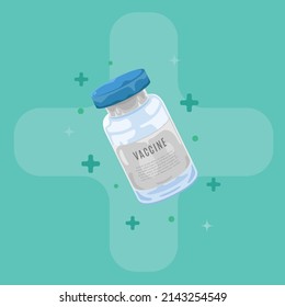 Vaccine Bottle Medicine Vector Illustration