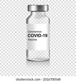vaccine bottle on transparent background