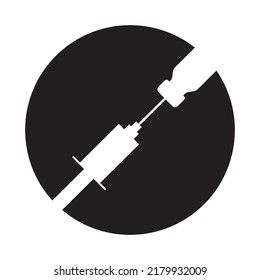 Vaccine bottle and Syringe vector illustration