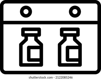 Vaccine Calendar Icon, Vaccination, Vaccine Against Virus Sign and Symbols.