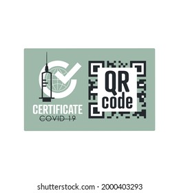 Vaccine certificate. Covid-19 vaccine. Flat vector illustration.