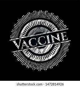 Vaccine chalk emblem written on a blackboard. Vector Illustration. Detailed.