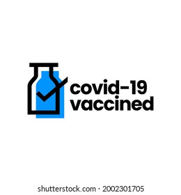 Vaccine Check I Have Got Vaccinated Covid 19 Logo Vector Icon Illustration