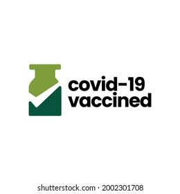 vaccine check i have got vaccinated covid 19 logo vector icon illustration