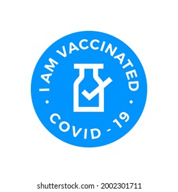 vaccine check i have got vaccinated covid 19 logo vector icon illustration