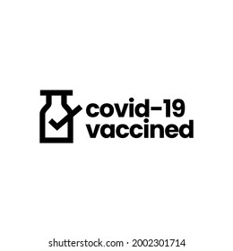 vaccine check i have got vaccinated covid 19 logo vector icon illustration