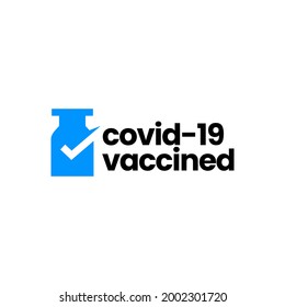 vaccine check i have got vaccinated covid 19 logo vector icon illustration