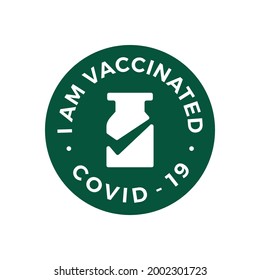 Vaccine Check I Have Got Vaccinated Covid 19 Logo Vector Icon Illustration