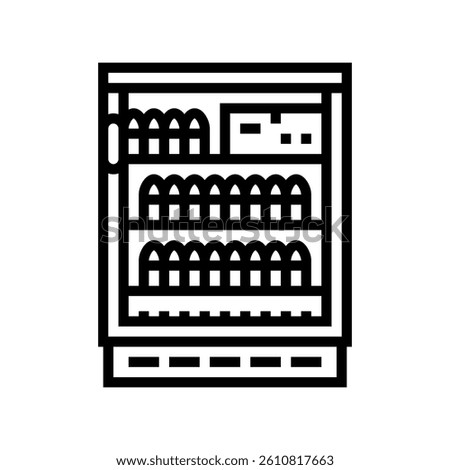 vaccine cold storage line icon vector. vaccine cold storage sign. isolated contour symbol black illustration
