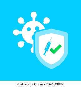 Vaccine Confirmation Icon. Acquisition Confirmation. COVID-19 Vaccine. Reboot Vaccine. Medical Confirmation. Medical Symbol. Graphic Elements