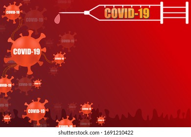 Vaccine for coronavirus background, Coronavirus treatment texture, Dangerous  virus background.