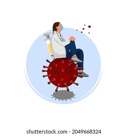 vaccine covid 19 illustration suitable for stickers and screen printing