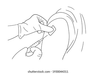 Vaccine. Covid pandemic. Hand drawn vector illustration. 