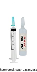 Vaccine covid-19 ampule template. vector illustration