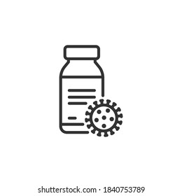 Vaccine for COVID-19 line icon concept isolated on white background. Vector illustration