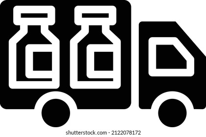 Vaccine Delivery Icon, Vaccination, Vaccine Against Virus Sign and Symbols.