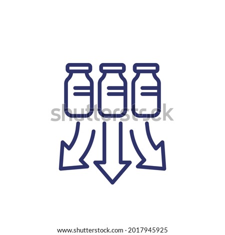 vaccine distribution line icon on white