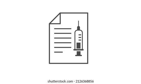 Documento de la vacuna o pasaporte. Ilustración plana editable por vector aislado
