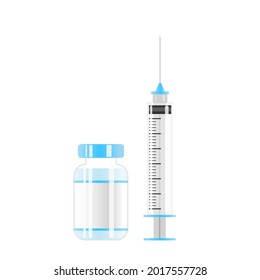Vaccine dose with empty syringe