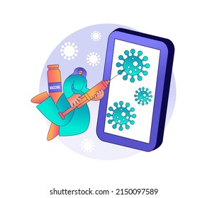 vaccine fight virus flat design