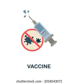 Impfstoffflachsymbol. Farbiges Zeichen aus der Sammlung von Antibiotikaresistenzen. Creative Vaccine Icon Illustration für Webdesign, Infografiken und mehr