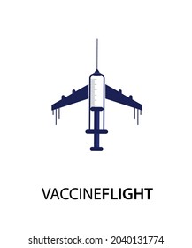 vaccine flight creative vector logo design