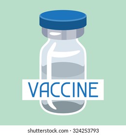 Vaccine in glass phial medical conceptual abstract illustration.